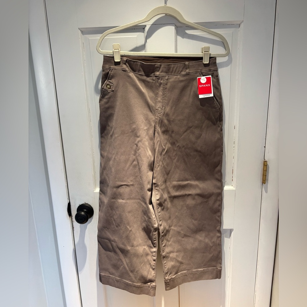 Spanx NWT Gray ish purple crop pant size large